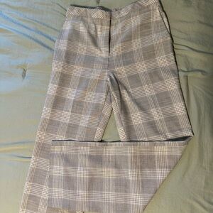 H&M Mid Waisted Plaid Work Slacks